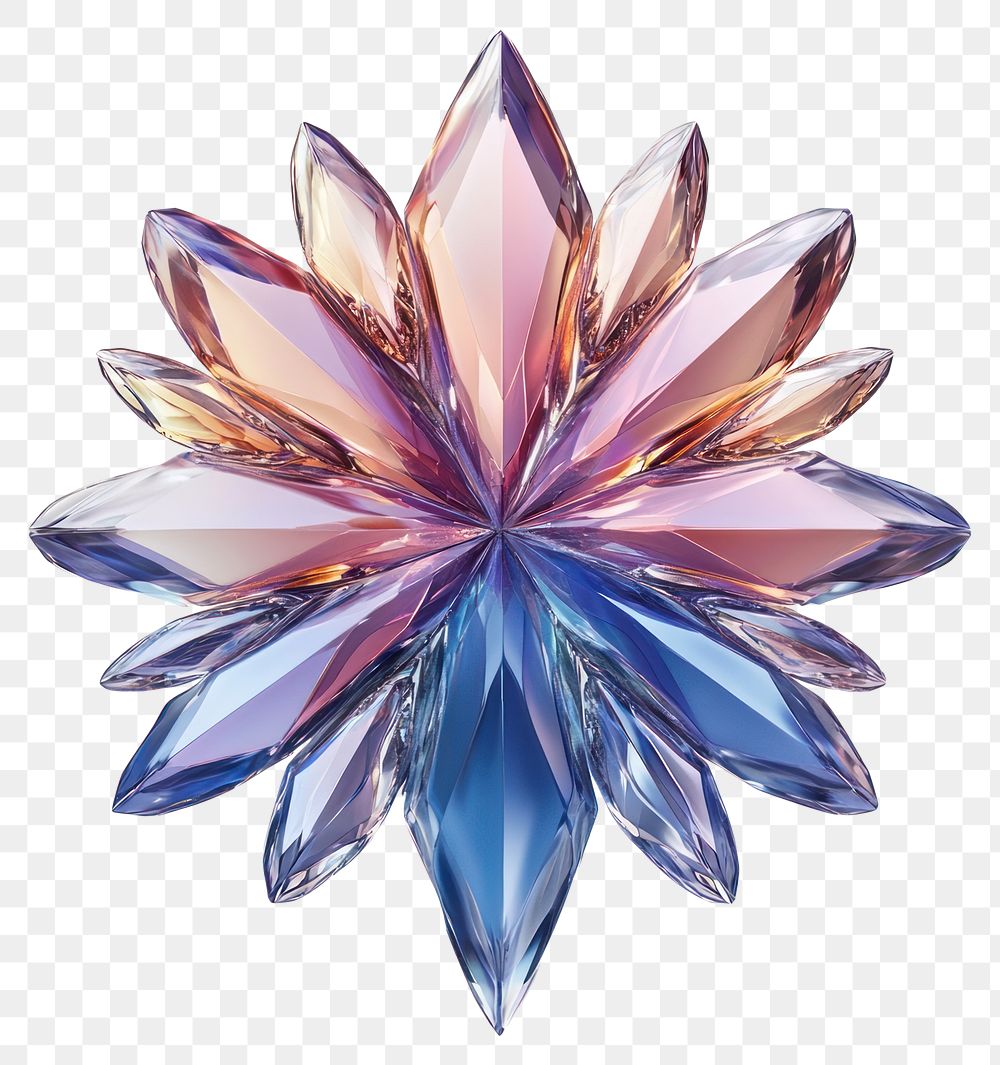 PNG Snowflake crystal gemstone art.