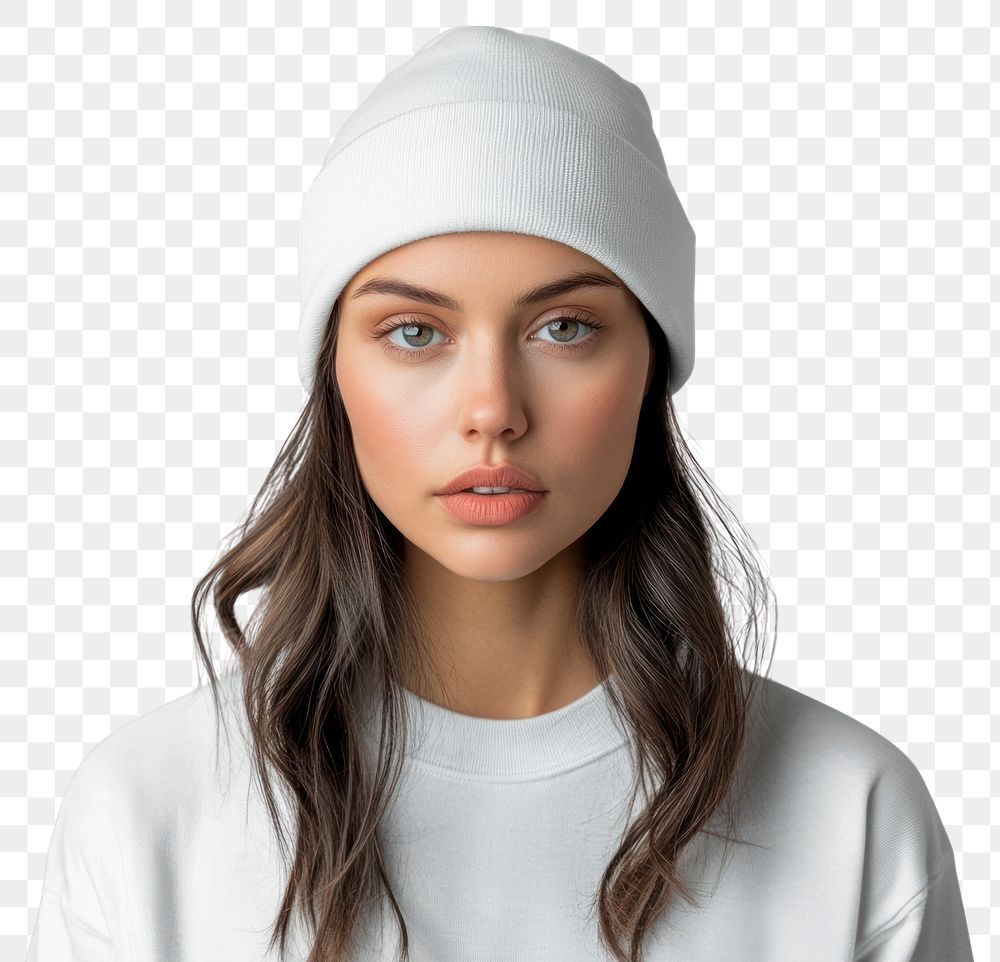 PNG Beanie beanie woman white.