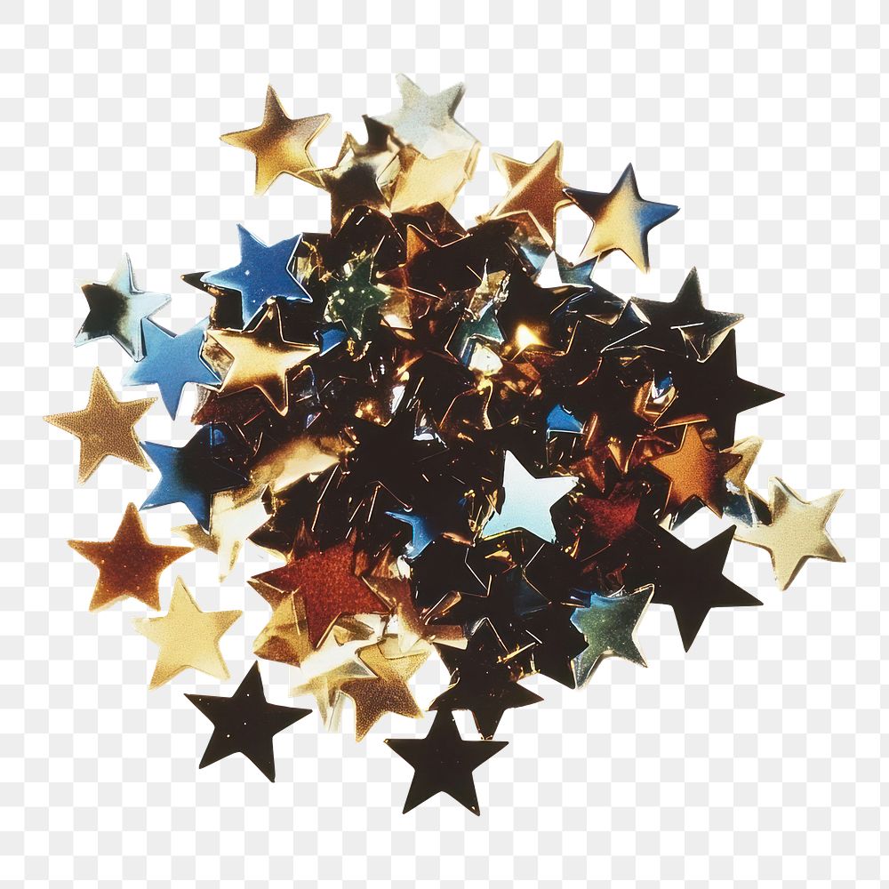 PNG Star glitter sticker stars embellishments celebration.