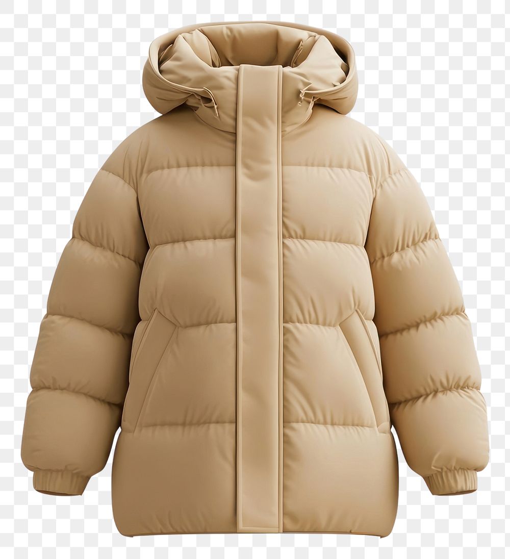 PNG Winter parka clothing jacket beige.