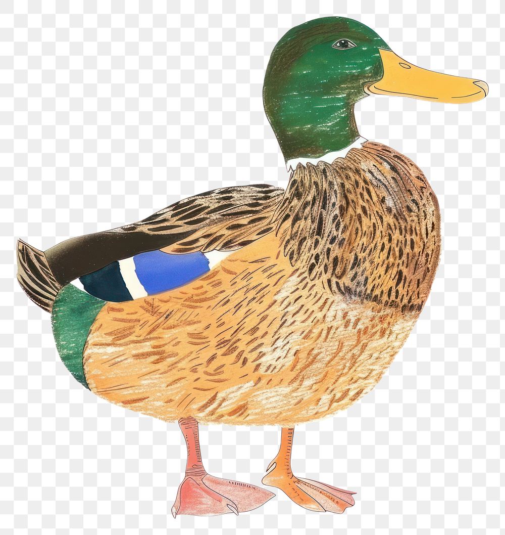 PNG Cute duck illustration mallard bird anseriformes.