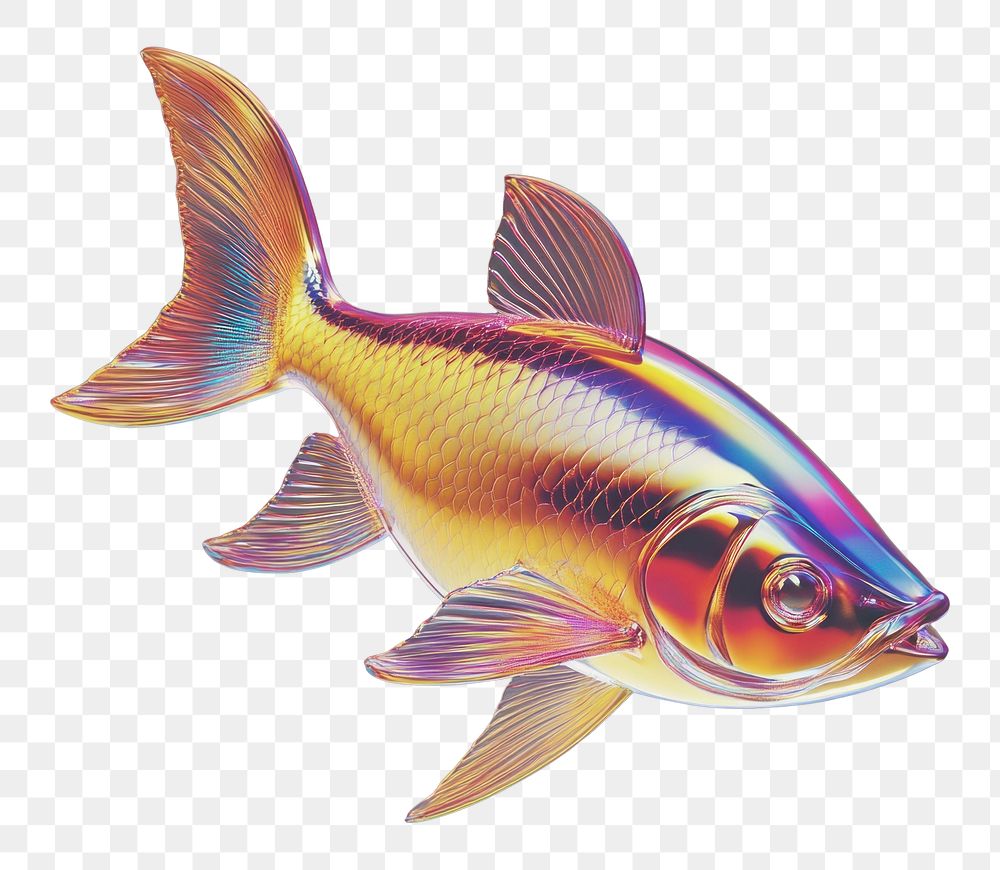 PNG Fish illustration iridescent artistic.