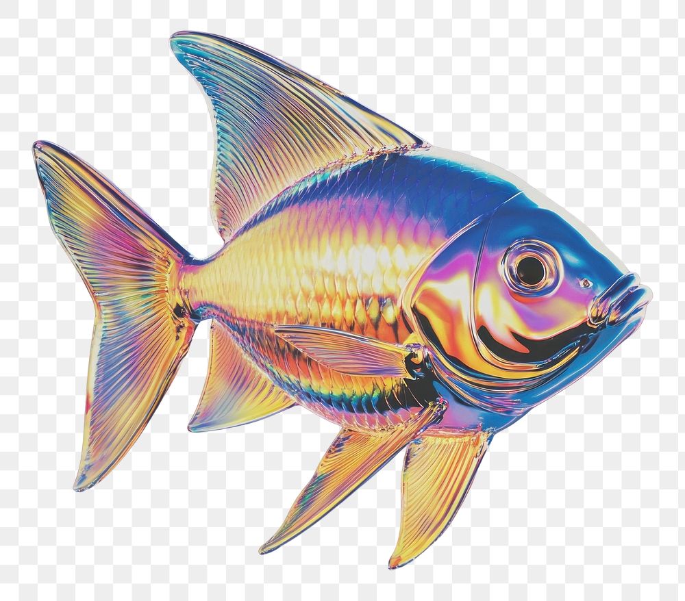 PNG Fish illustration colors iridescent.