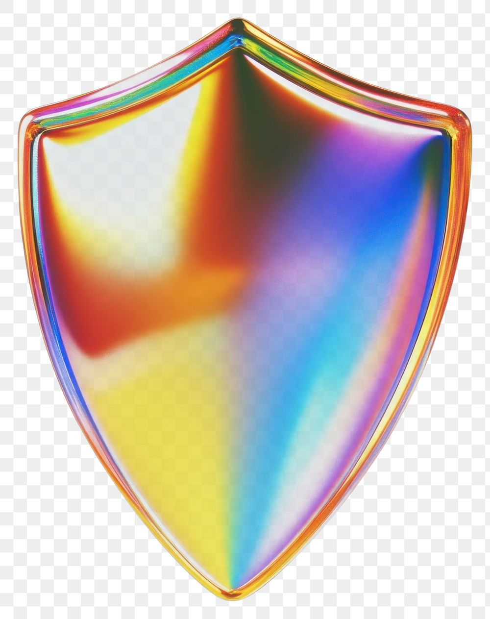 PNG A glass shield sign icon illustration rainbow colors.