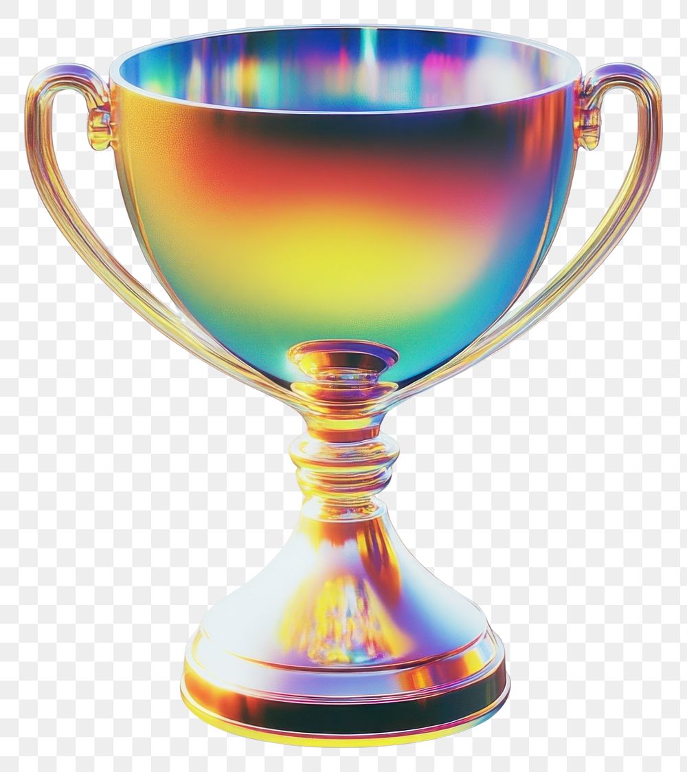 PNG Trophy illustration holographic achievement.