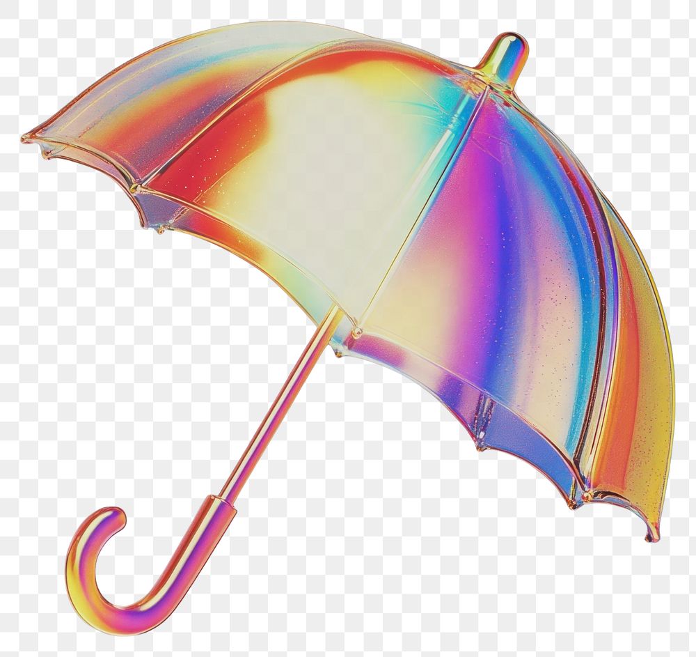 PNG A glass umbrella icon illustration rainbow colors.