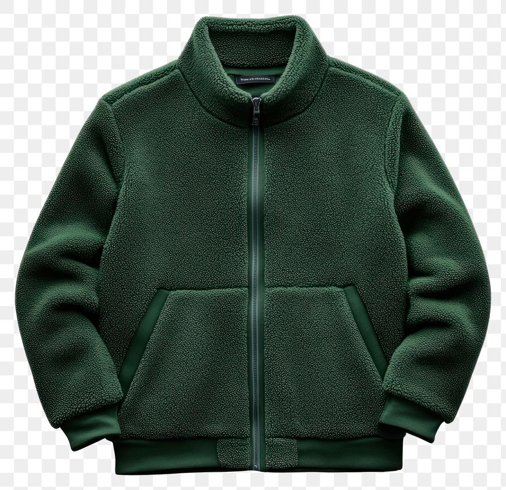 PNG Fleece jacket fleece clothing green.