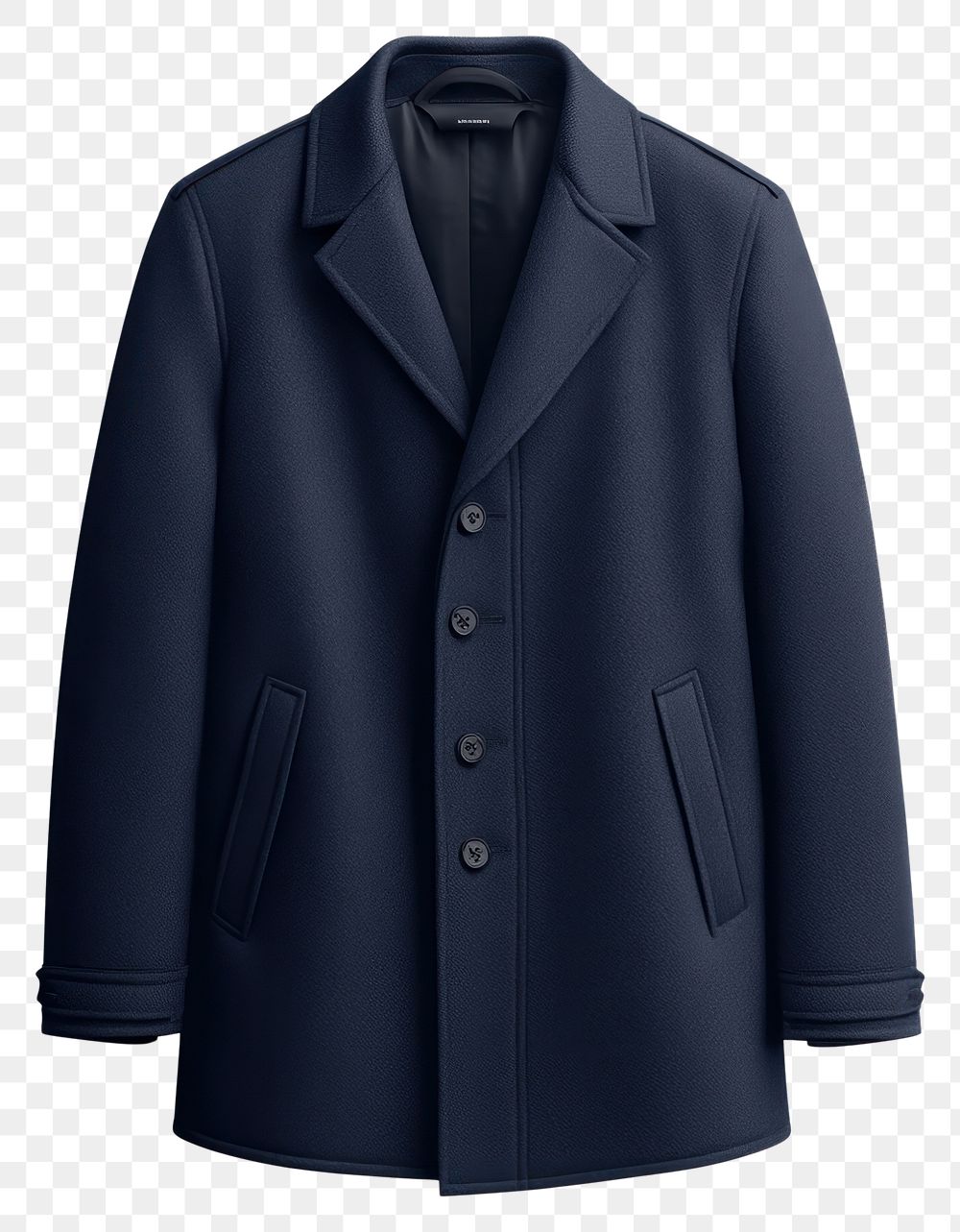 PNG Winter coat overcoat navy outerwear.