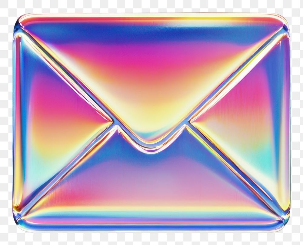 PNG A glass mail sign icon style illustration holographic.