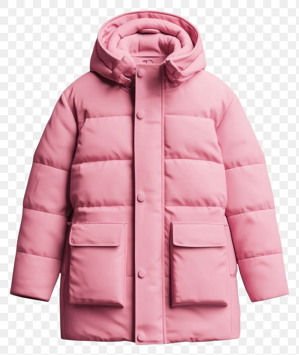 PNG Winter coat clothing jacket pink.