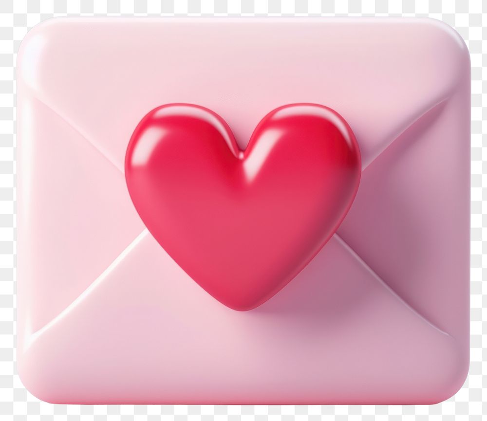 PNG Pink envelope with a red heart peeking out symbol heart-shaped valentine's.