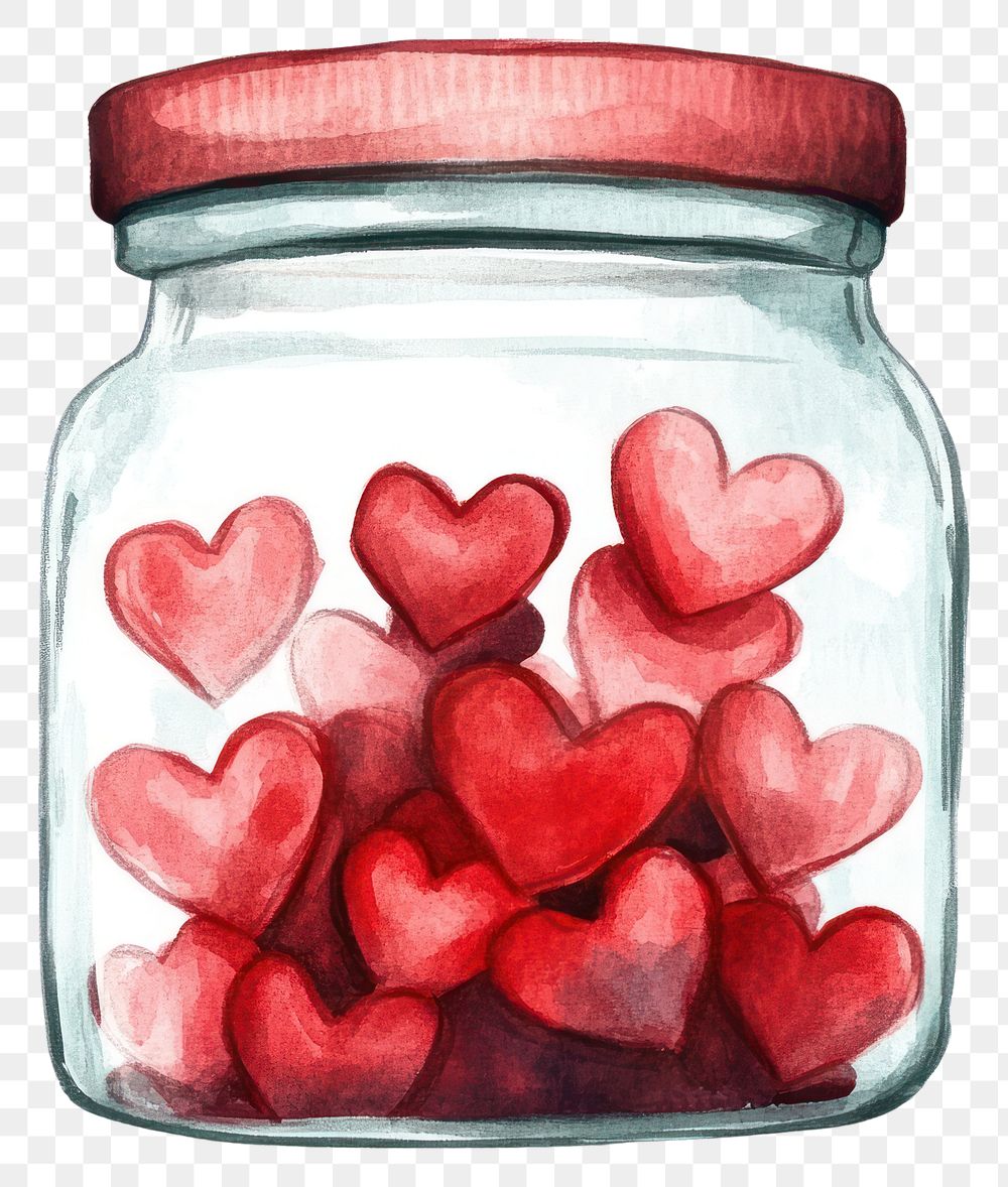 PNG Jar watercolor design heart.