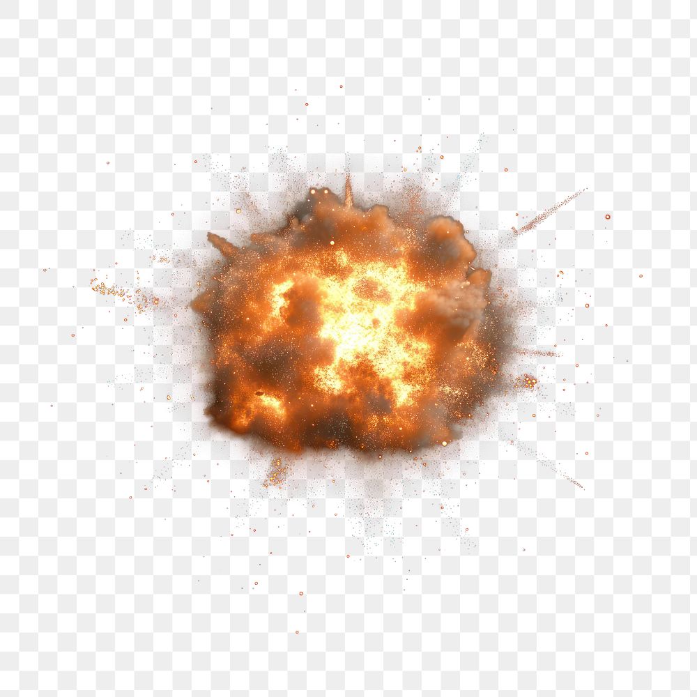 PNG Bomb fire explosion effect background bright fireworks.