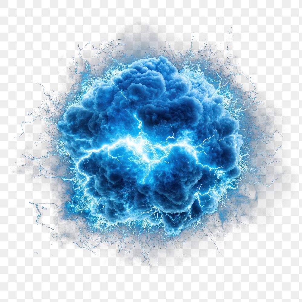 PNG Bomb sci-fi explosion effect electric blue accessories.