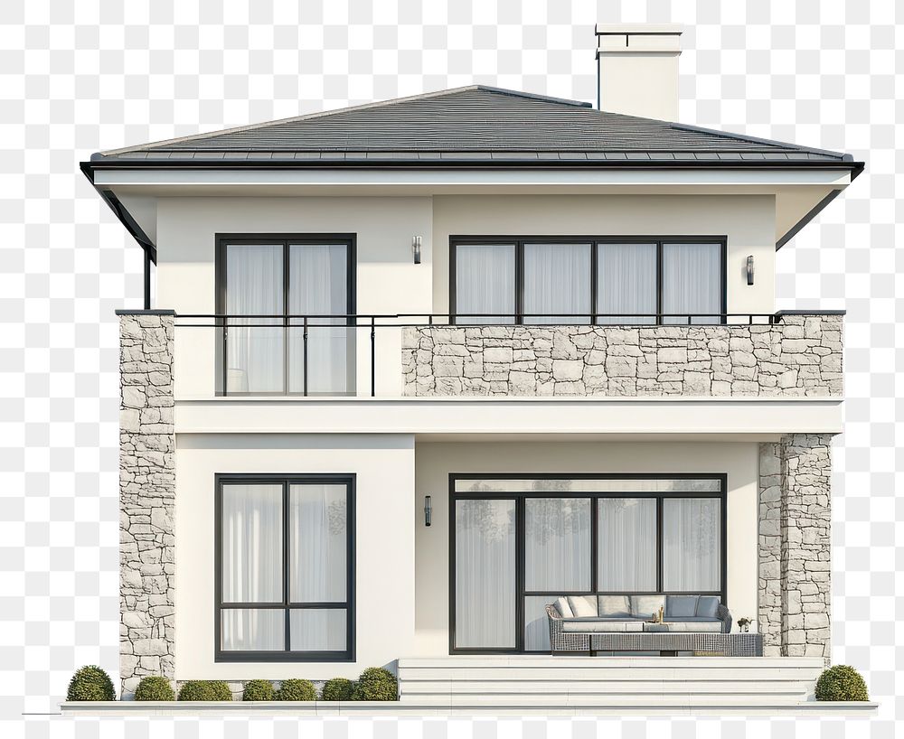 PNG Real contemporary suburb house architecture building balcony.