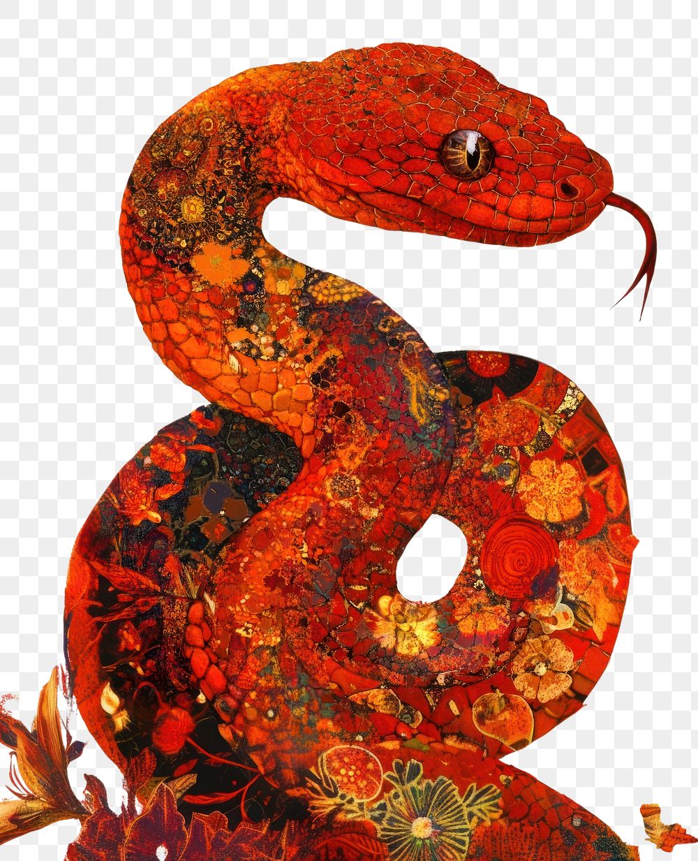 PNG Snake art red illustration.