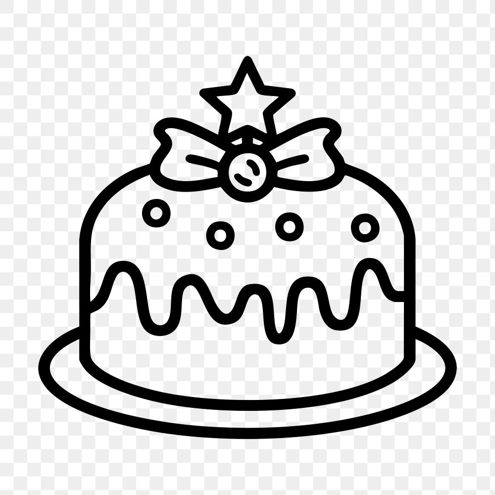 PNG Christmas cake illustration dessert holiday.