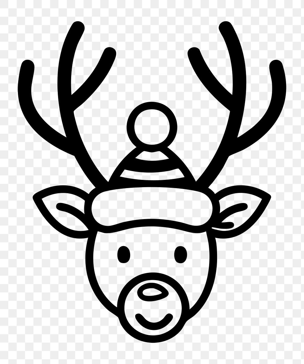 PNG Christmas reindeer head illustration christmas holiday.