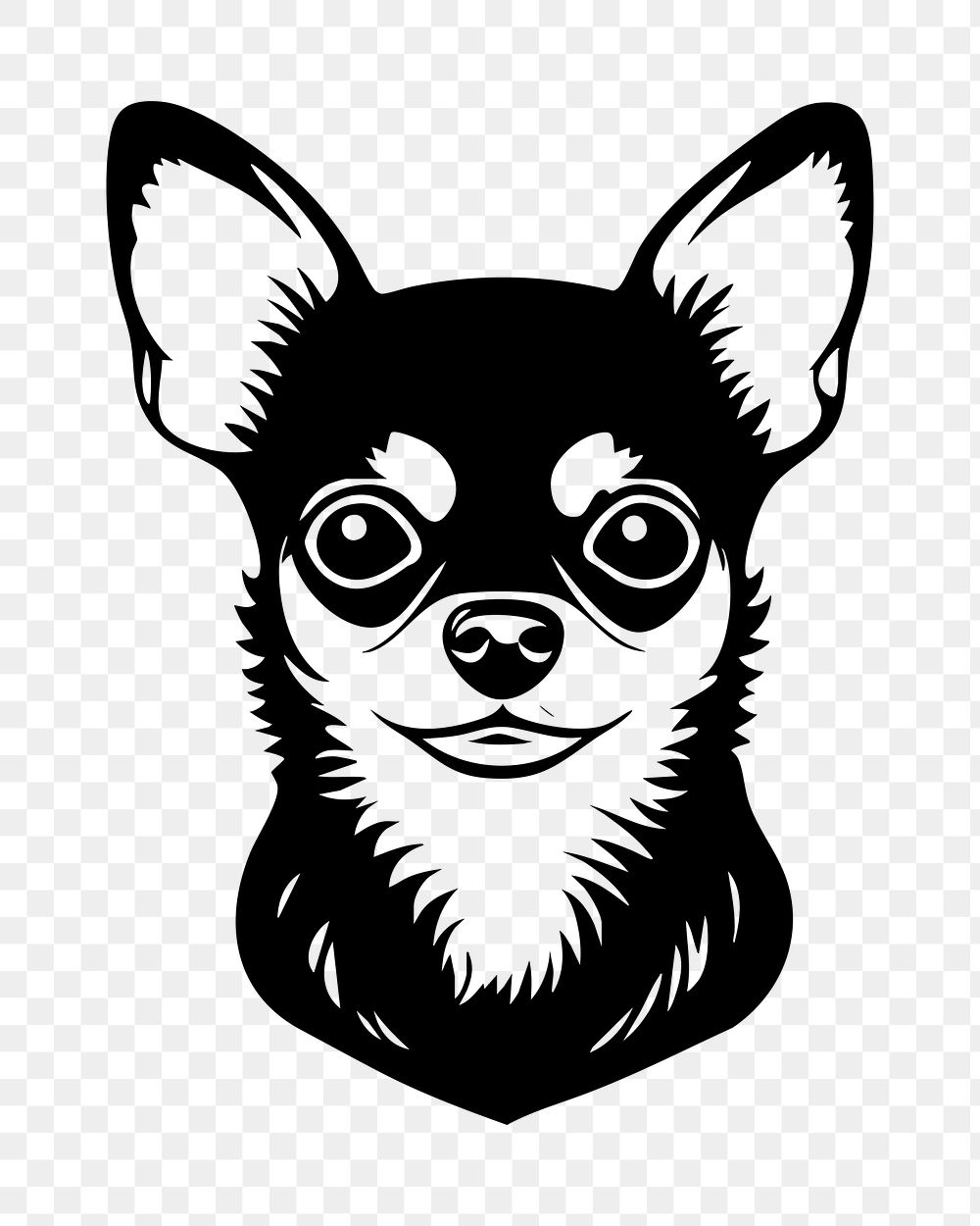 Chihuahua png black dog clipart, transparent background