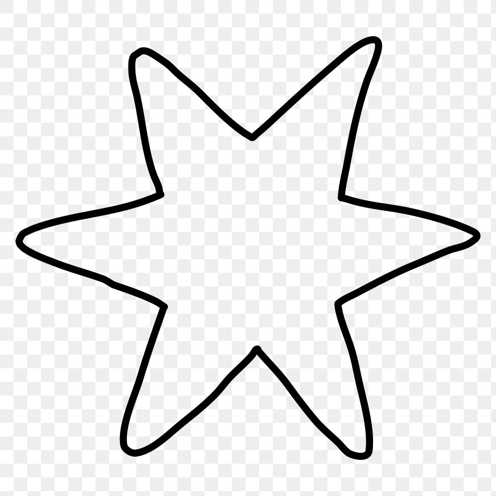 PNG Abstract star outline illustration, transparent background