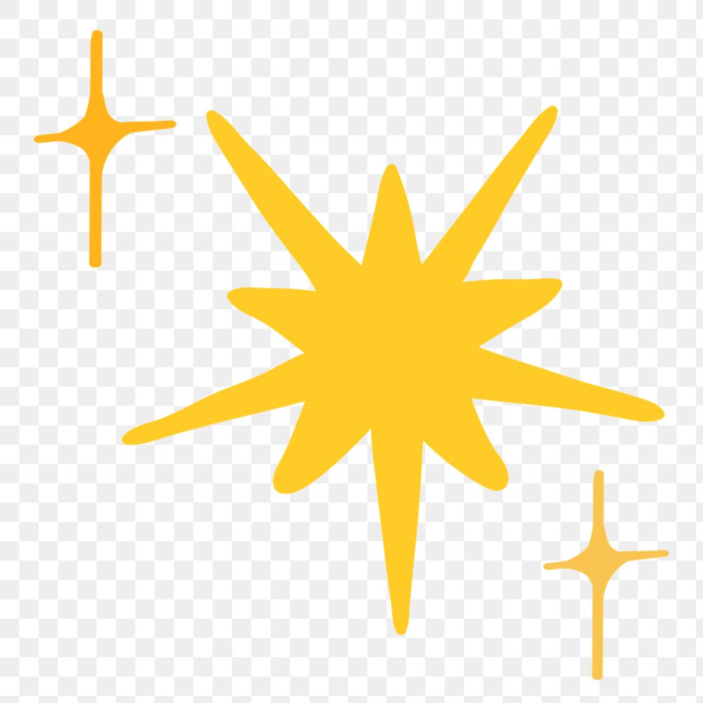 PNG Bright yellow starburst illustration, transparent background