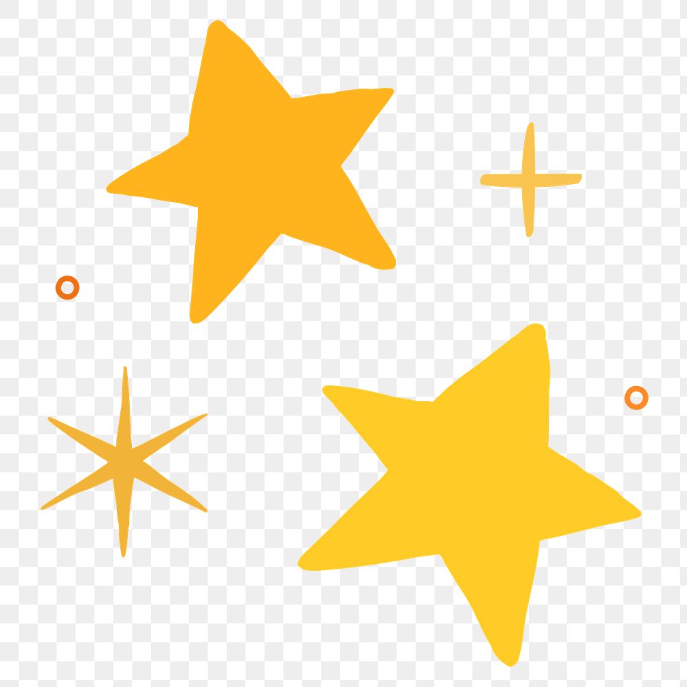 PNG Vibrant yellow star shapes illustration, transparent background