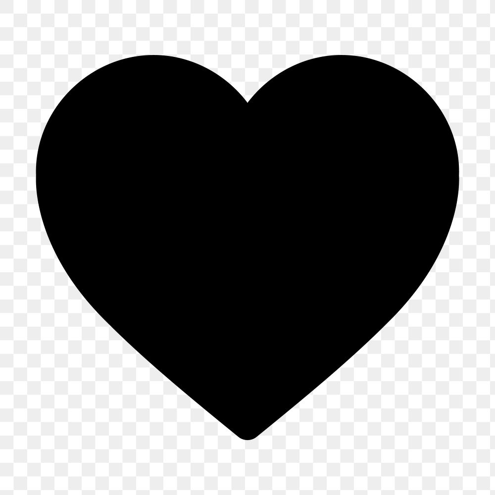 PNG Black heart symbol love, user interface icon on transparent background