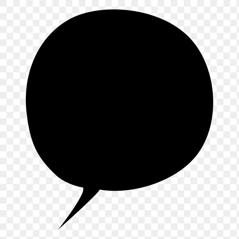 PNG Black speech bubble illustration., transparent background