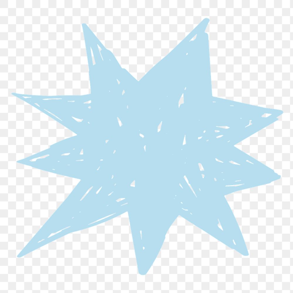 PNG Abstract blue starburst shape, transparent background