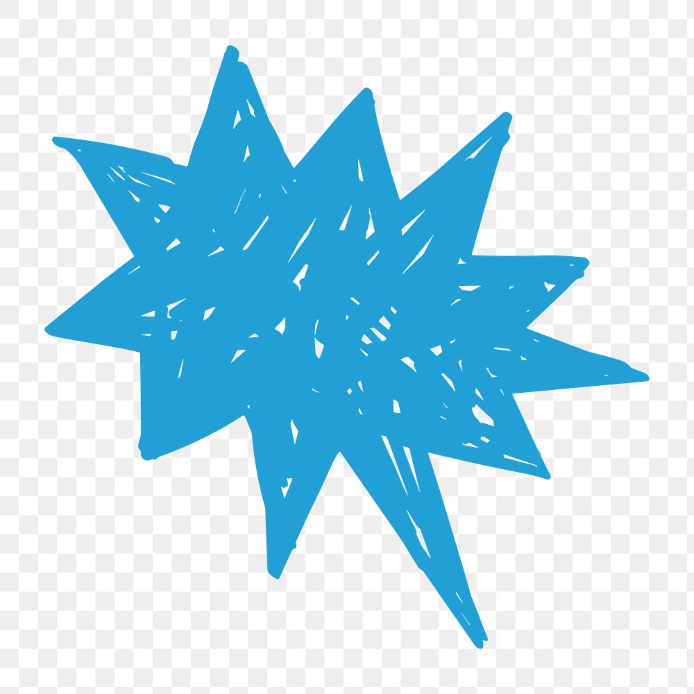 PNG Blue starburst shape illustration, transparent background