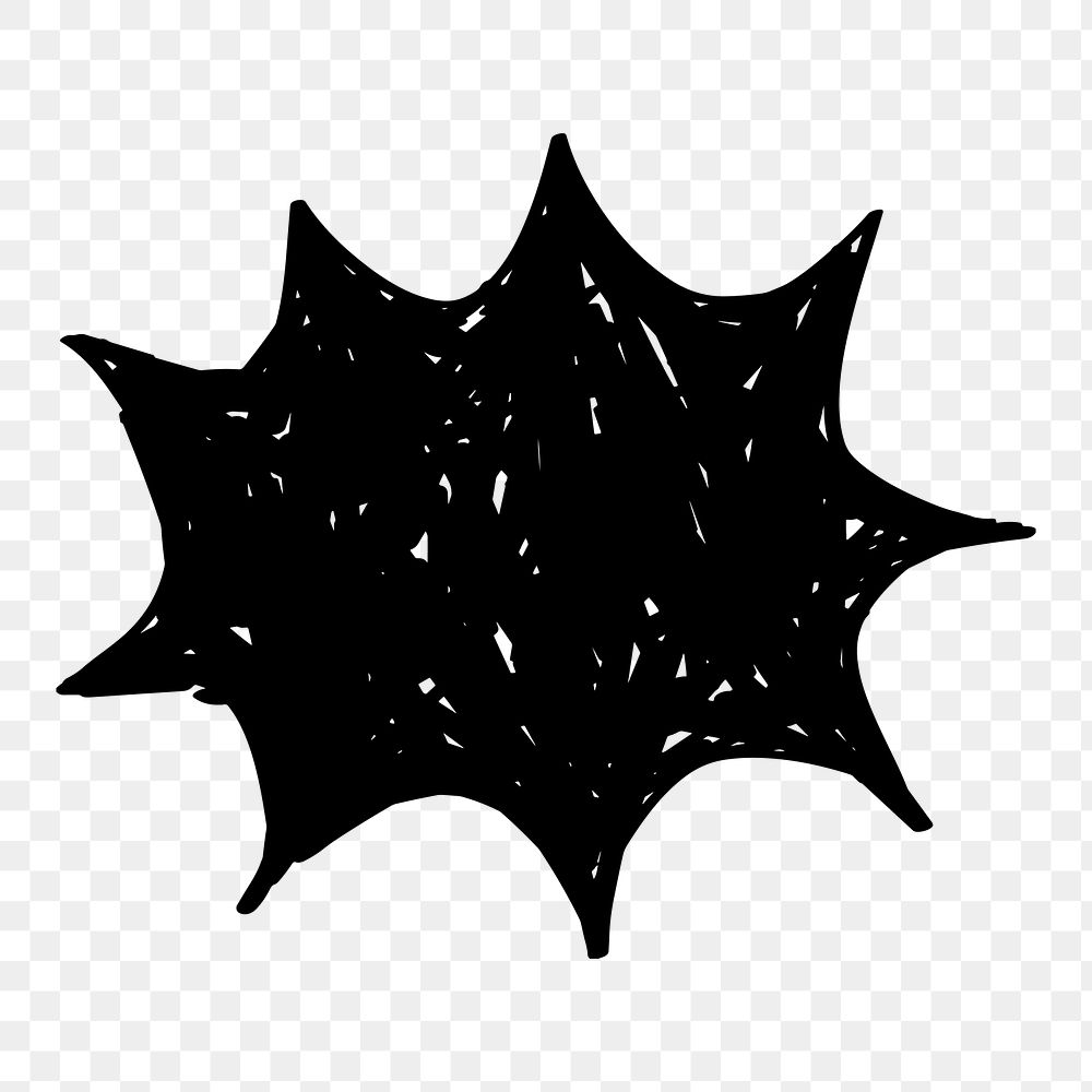 PNG Comic-style black explosion shape, transparent background