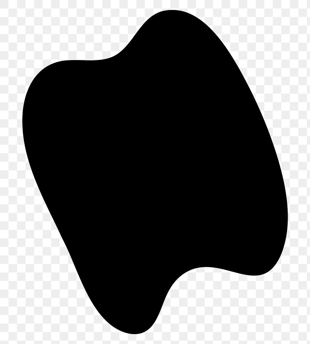 PNG Abstract black blob shape illustration, transparent background