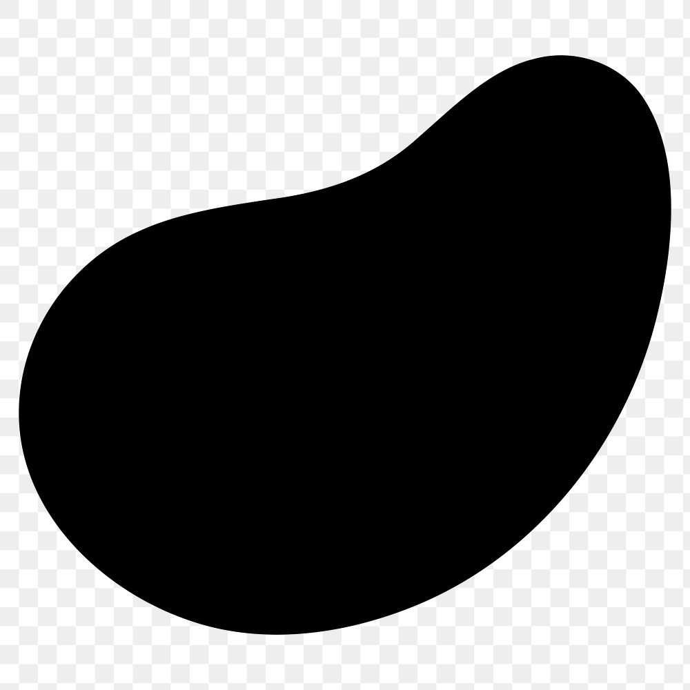 PNG Abstract black bean shape illustration, transparent background