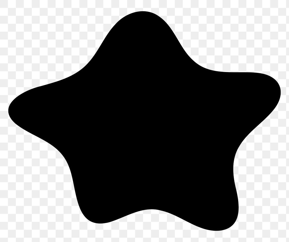 PNG Abstract black star shape, transparent background