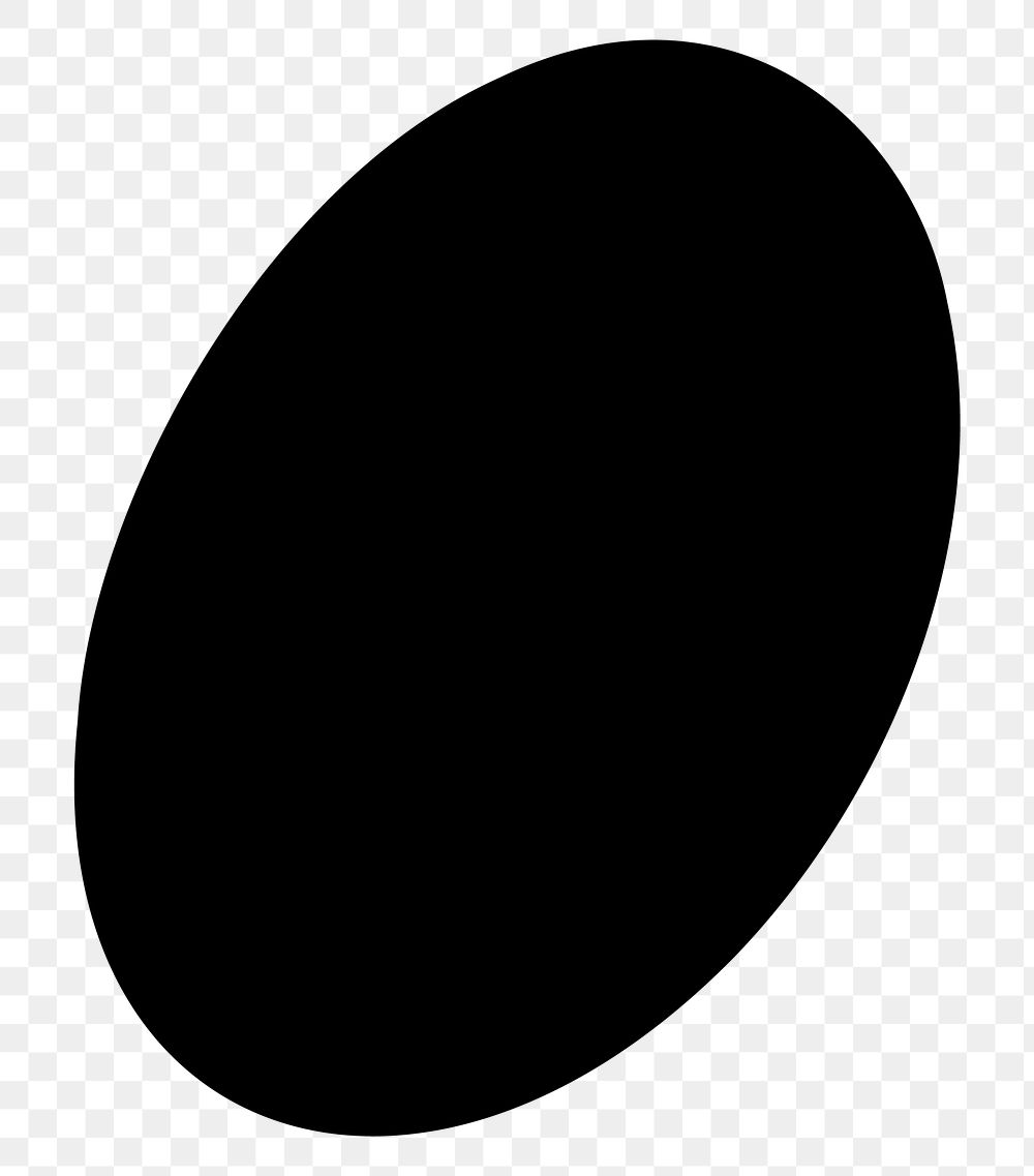 PNG Simple black oval shape, transparent background