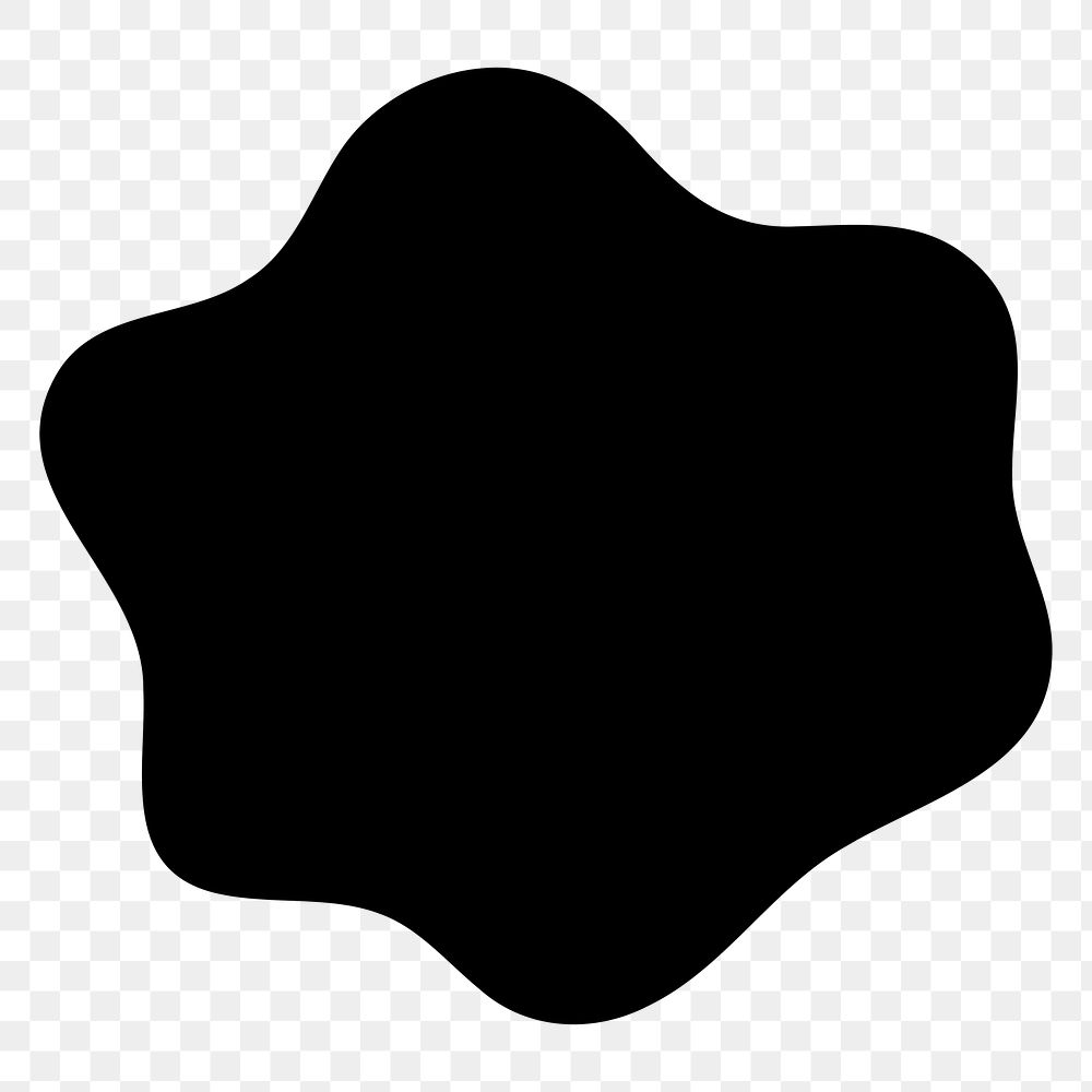 PNG Abstract black blob shape, transparent background