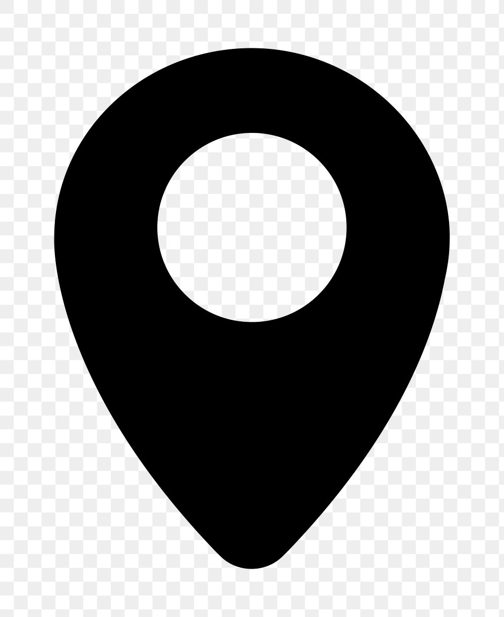 PNG Minimalist location pin, UI icon on transparent background