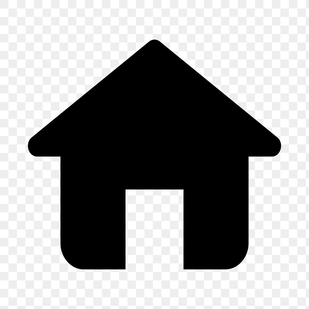 PNG Minimalist black house, UI icon on transparent background