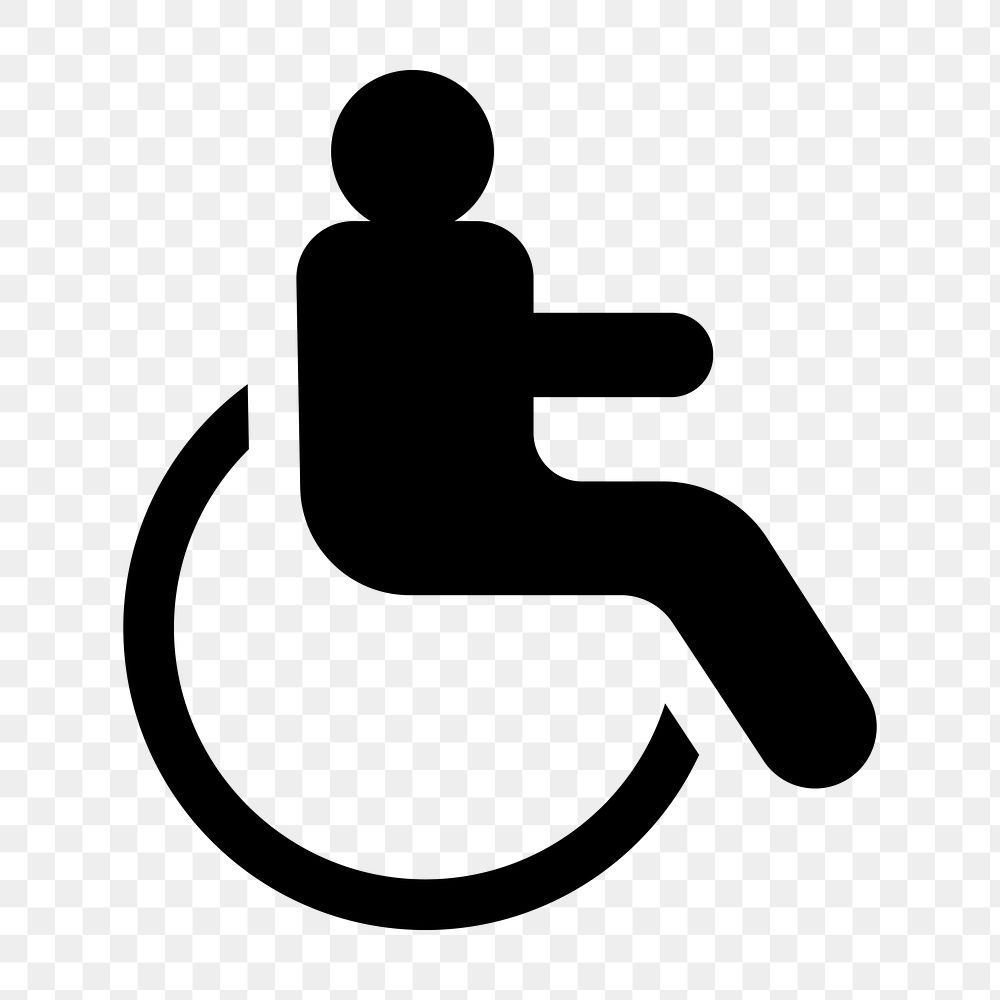 PNG Accessible wheelchair silhouette, UI icon on transparent background