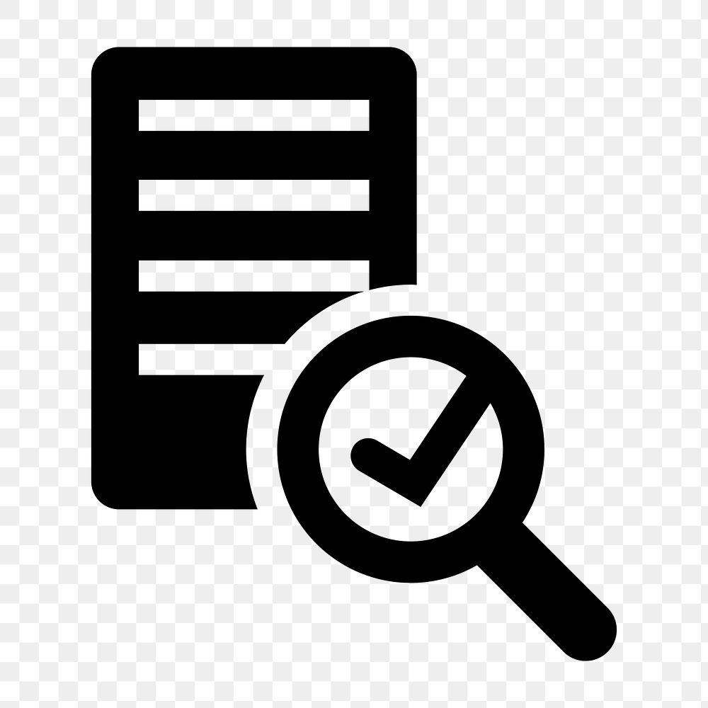 PNG Document review check, UI icon on transparent background