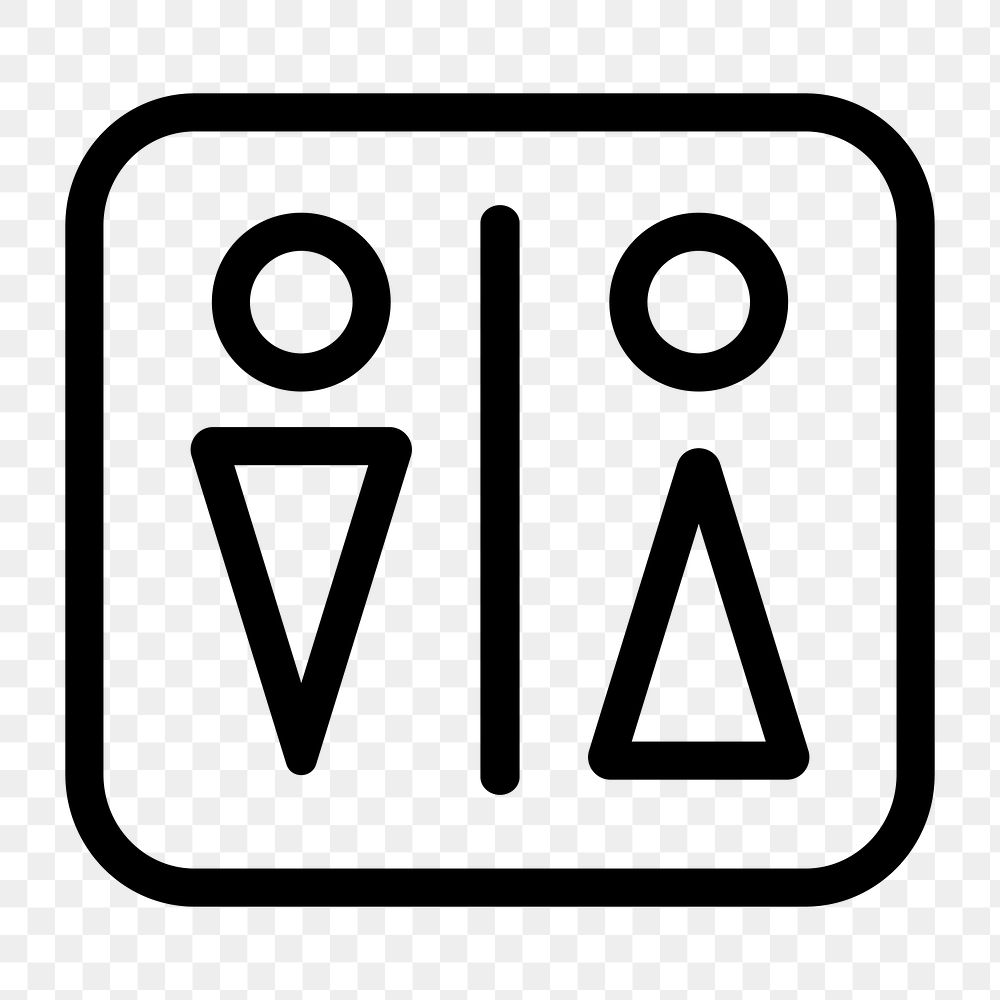 PNG Restroom symbol genders, UI icon on transparent background