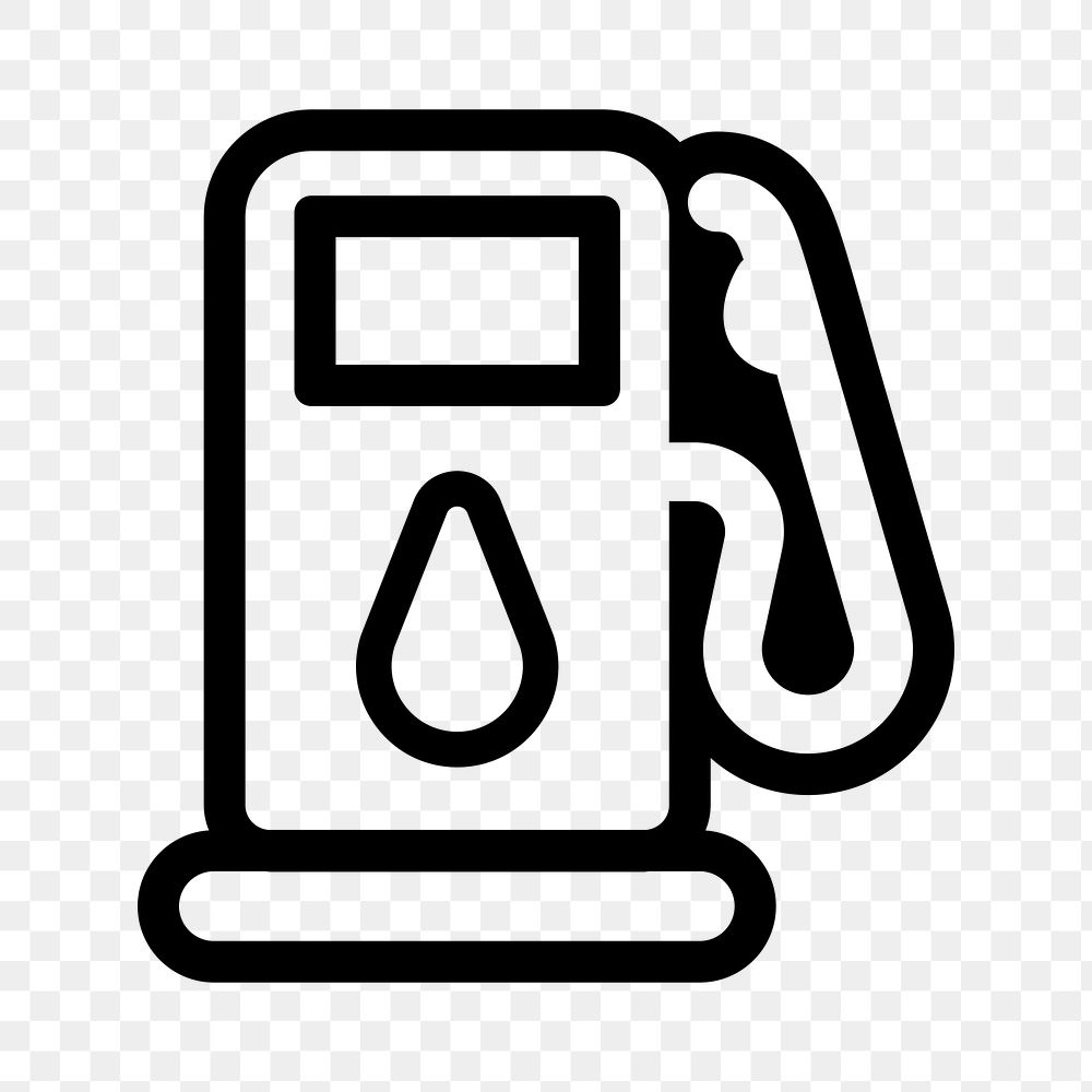 PNG Minimalist fuel pump illustration, UI icon on transparent background