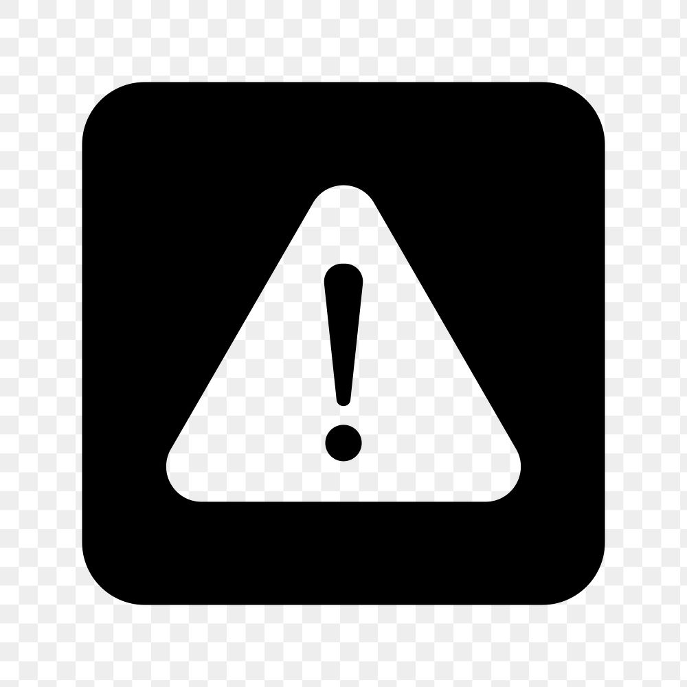 PNG Alert symbol warning, UI icon on transparent background