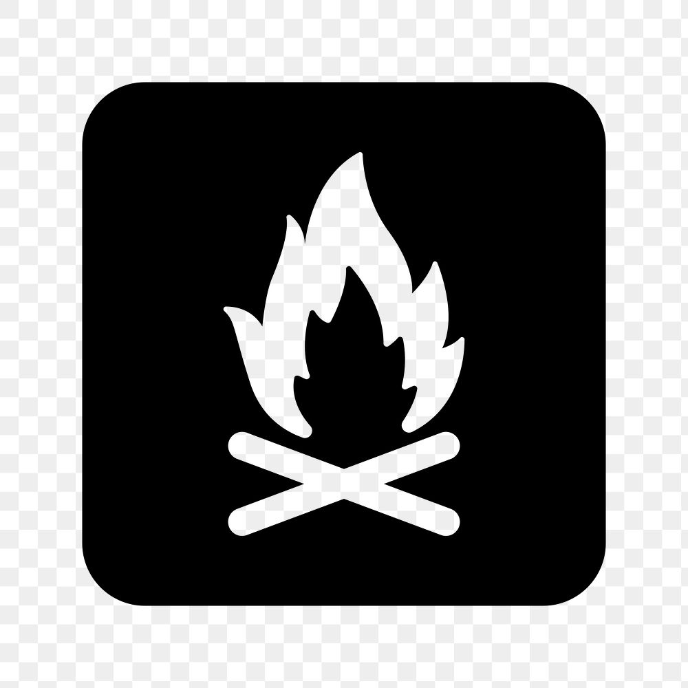 PNG Minimal campfire illustration, UI icon on transparent background