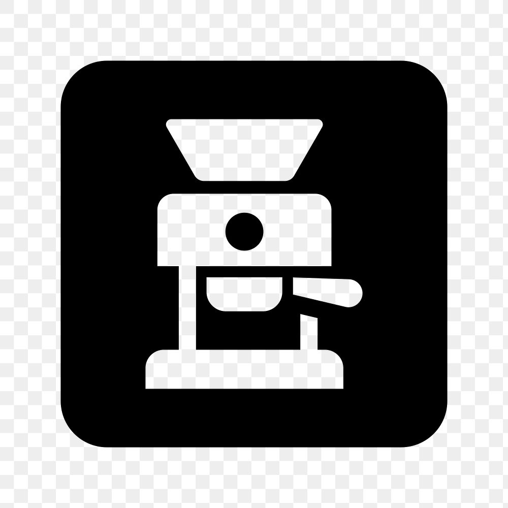 PNG Coffee grinder silhouette, UI icon on transparent background