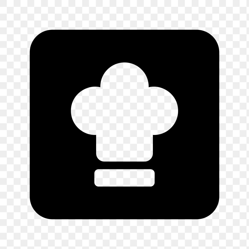 PNG Chef hat silhouette design, UI icon on transparent background