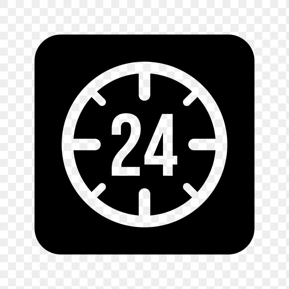 PNG 24-hour clock illustration, UI icon on transparent background