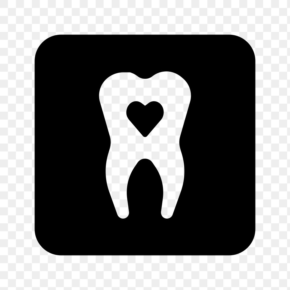 PNG Dental care heart illustration, UI icon on transparent background