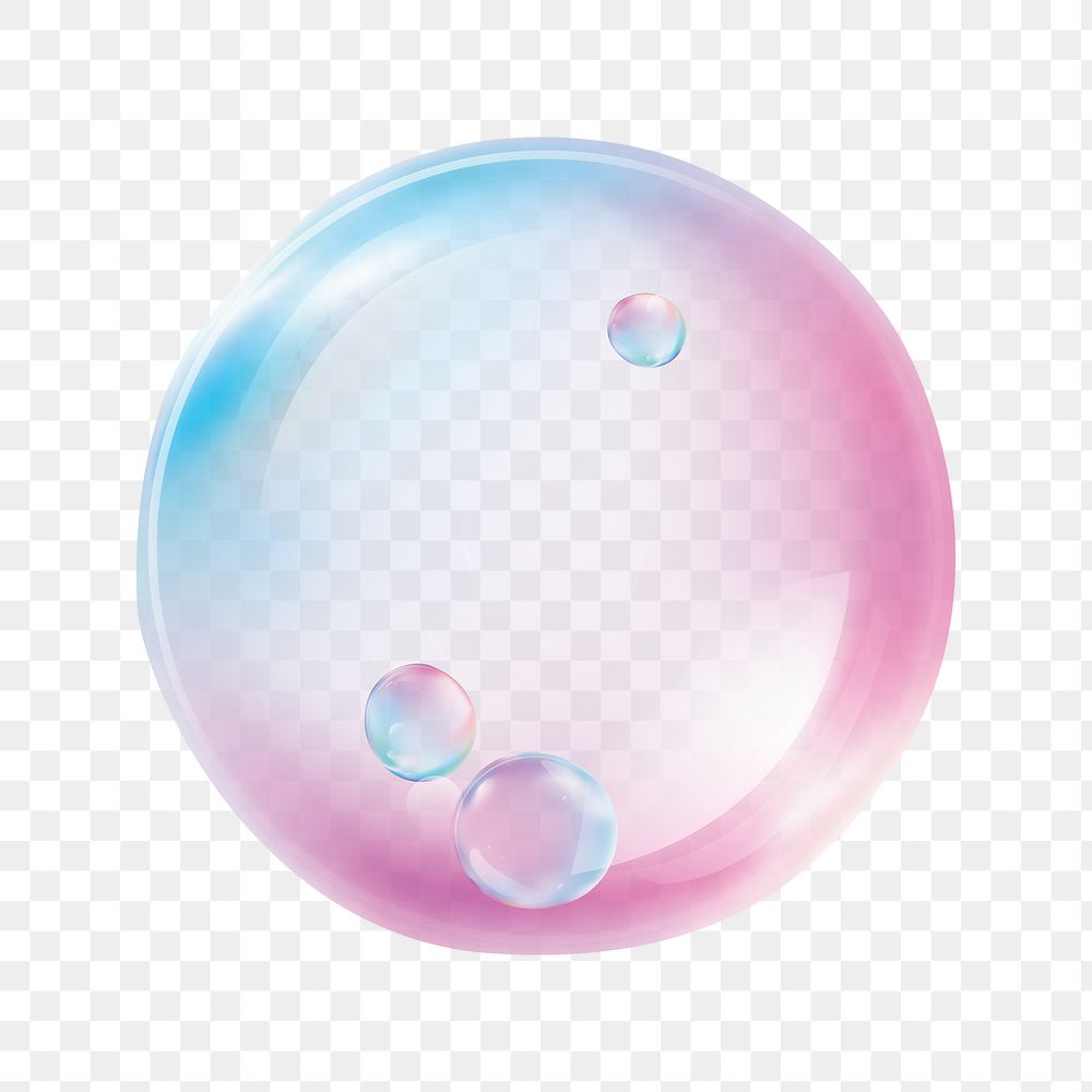 PNG Colorful translucent soap bubble illustration on transparent background