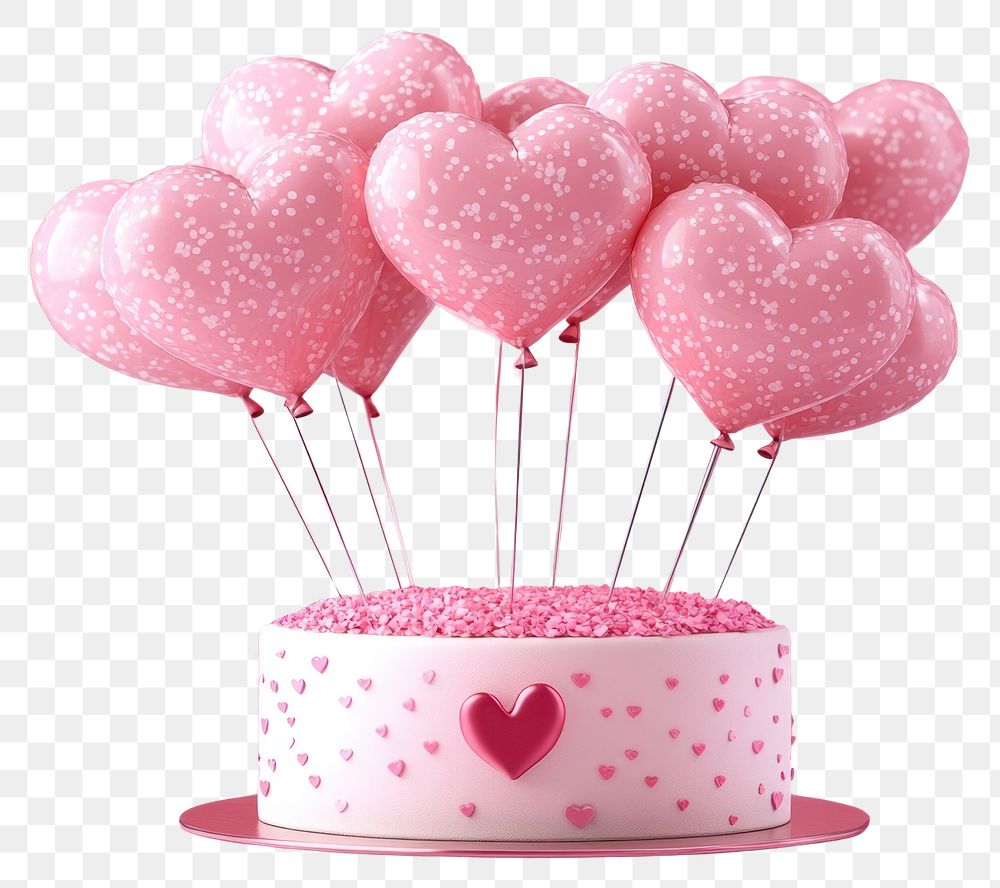 PNG Pink podium balloons valentine's heart.